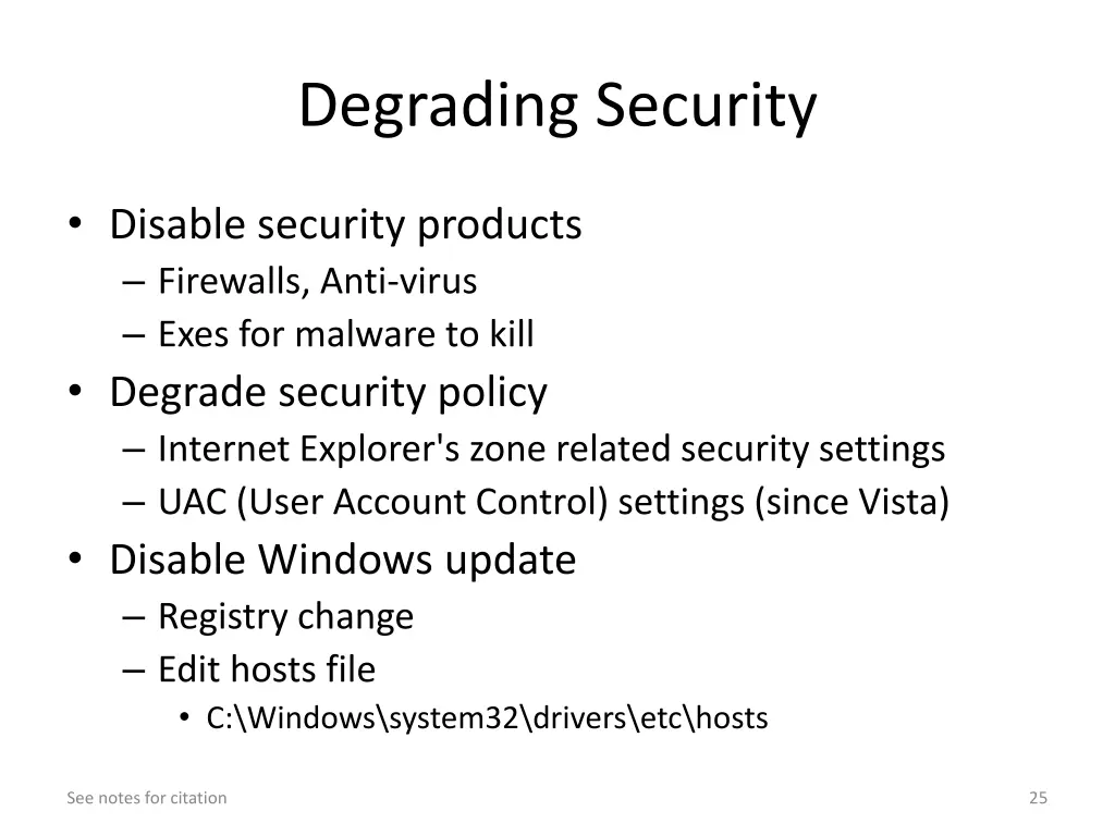 degrading security