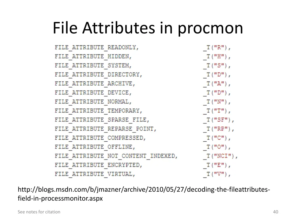 file attributes in procmon