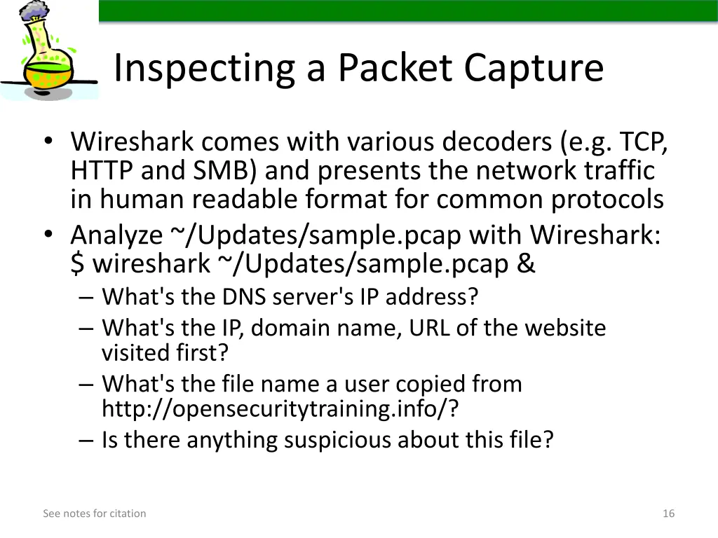 inspecting a packet capture