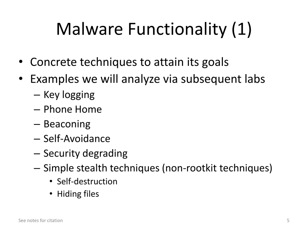 malware functionality 1