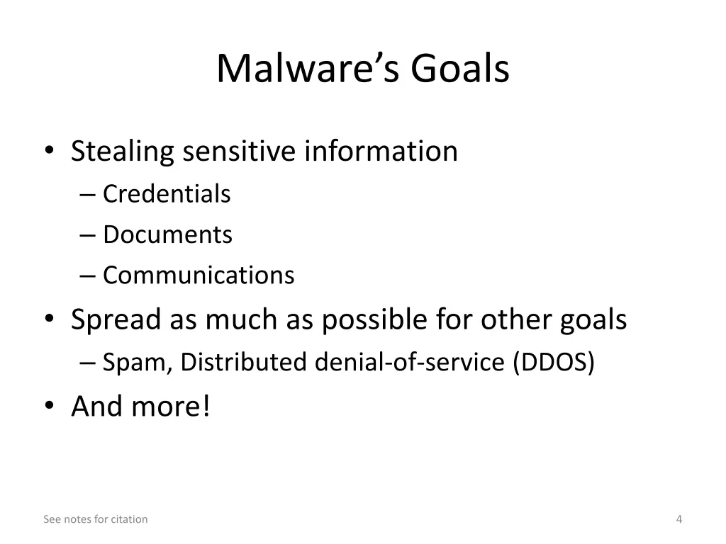 malware s goals