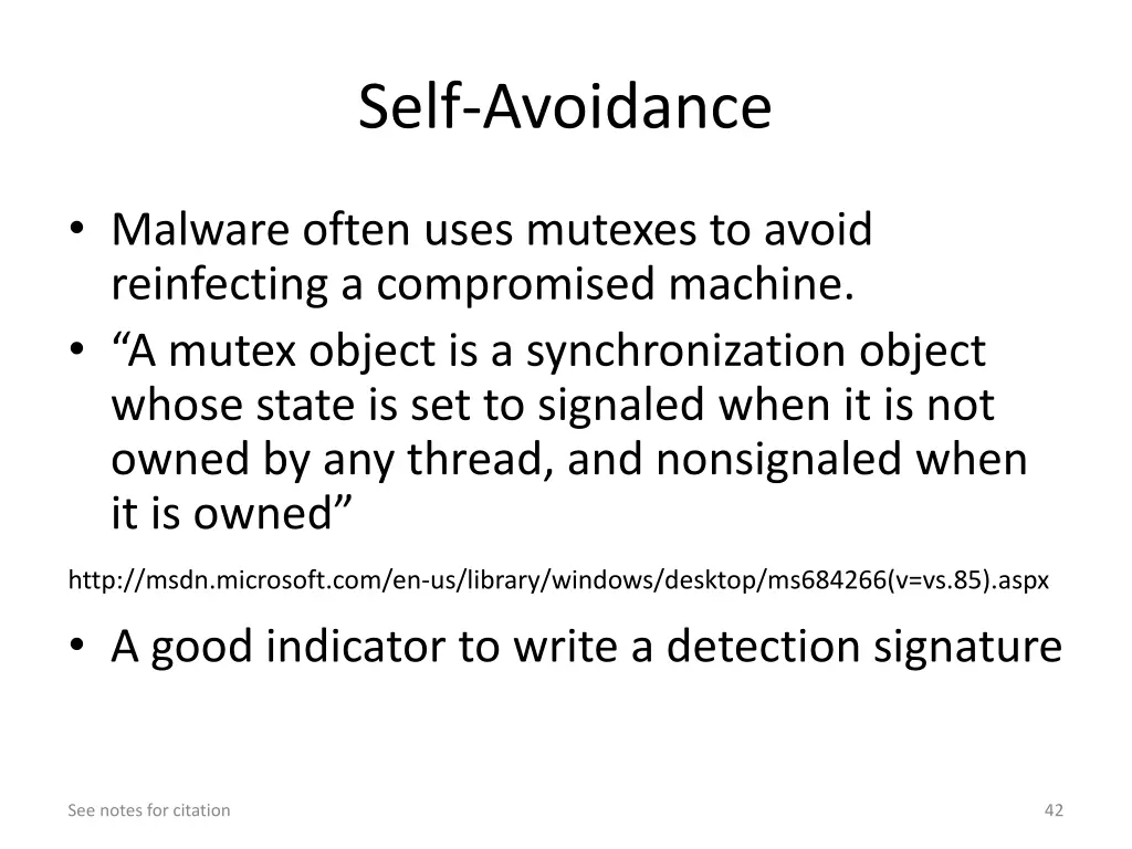 self avoidance