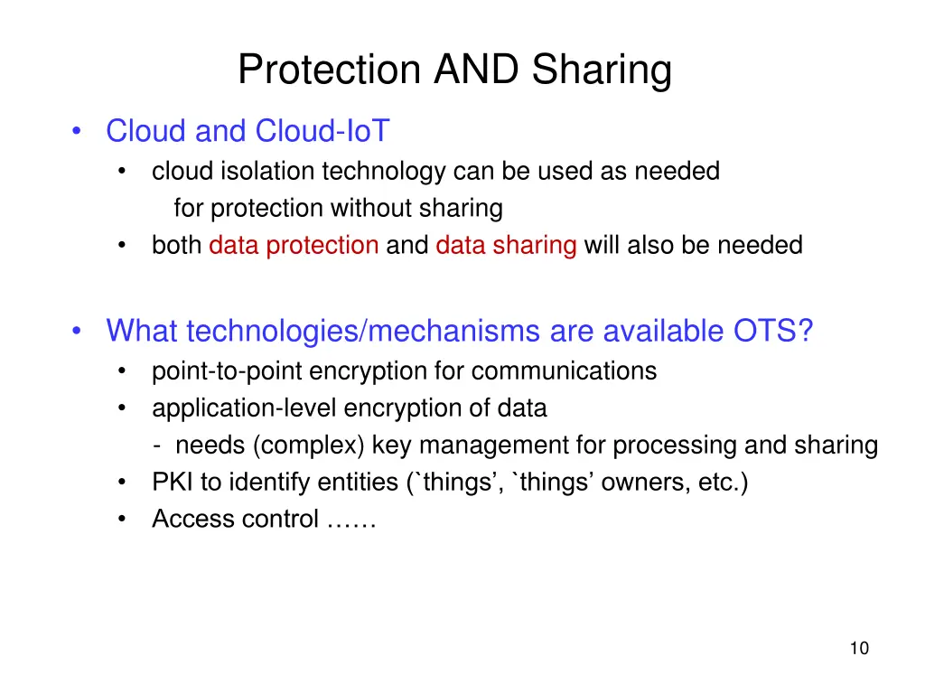 protection and sharing