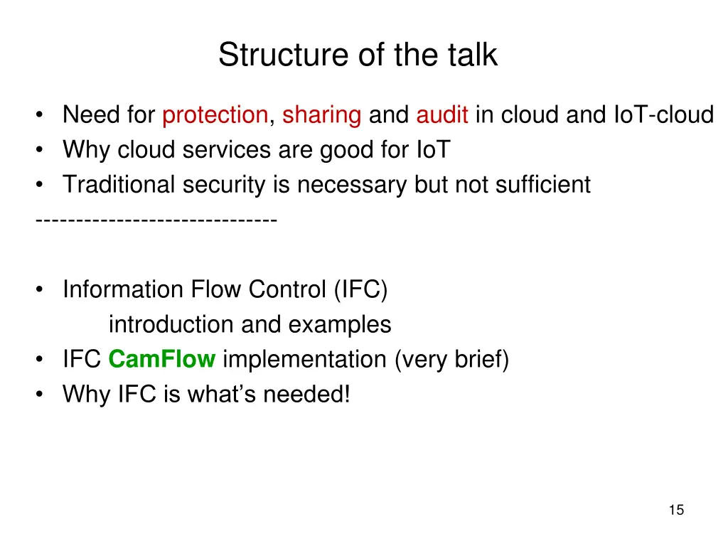 structure of the talk 1