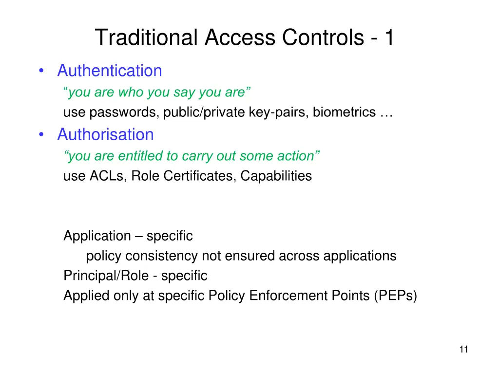 traditional access controls 1