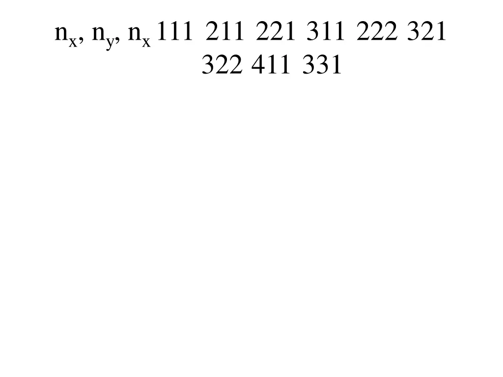 n x n y n x 111 211 221 311 222 321 322 411 331