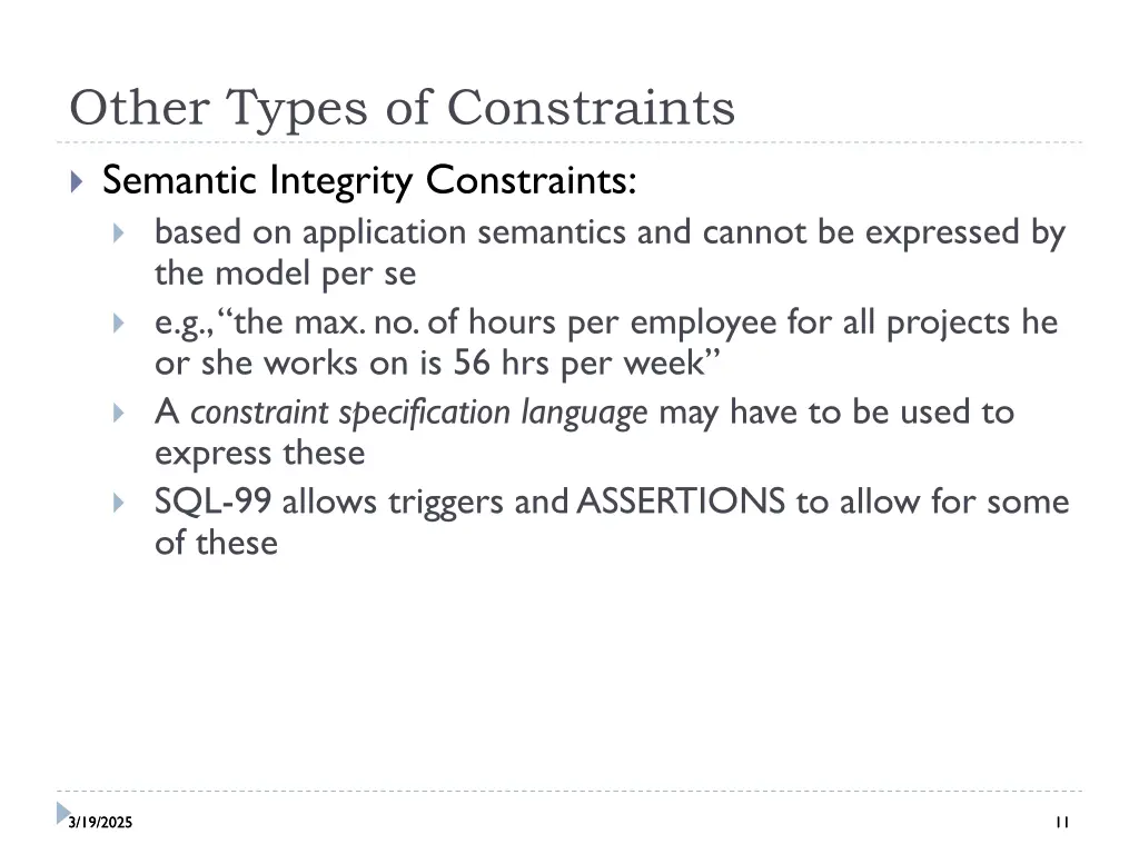 other types of constraints