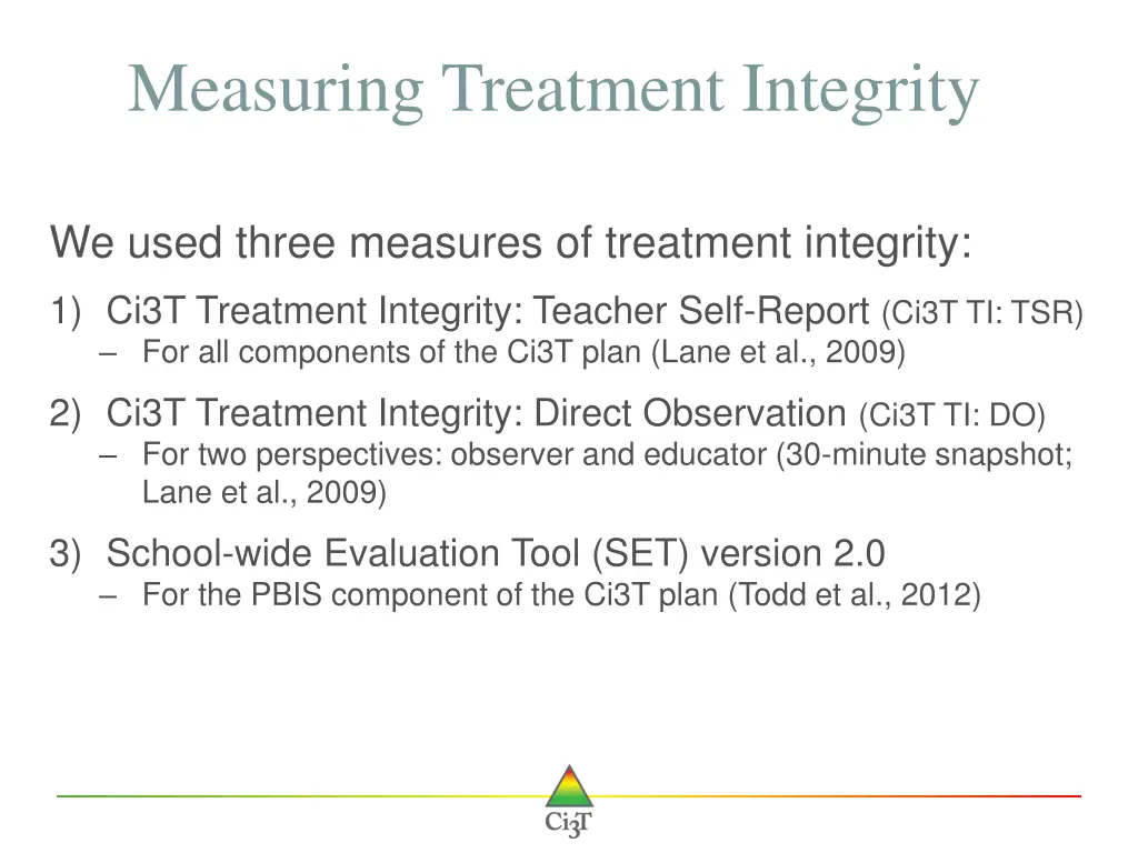 measuring treatment integrity