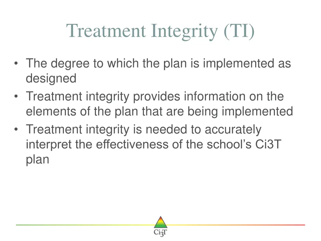 treatment integrity ti