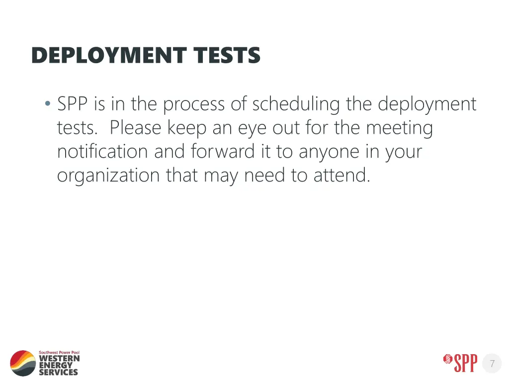 deployment tests