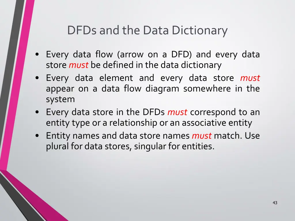 dfds and the data dictionary