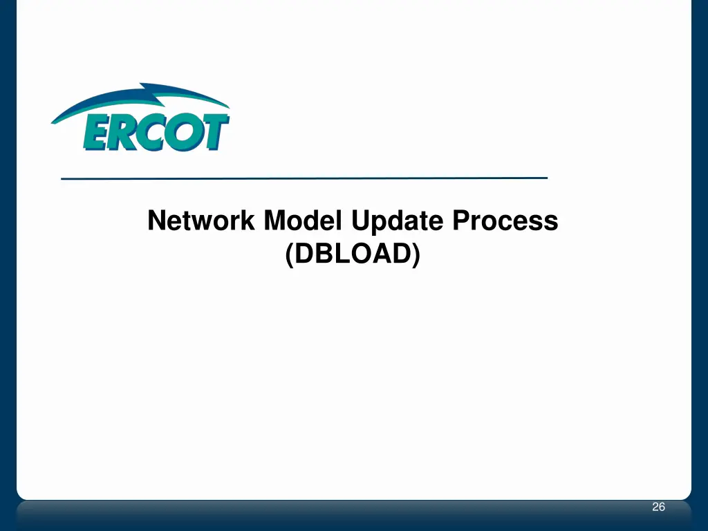 network model update process dbload