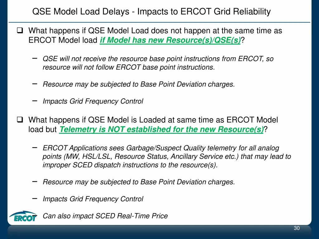 qse model load delays impacts to ercot grid 1