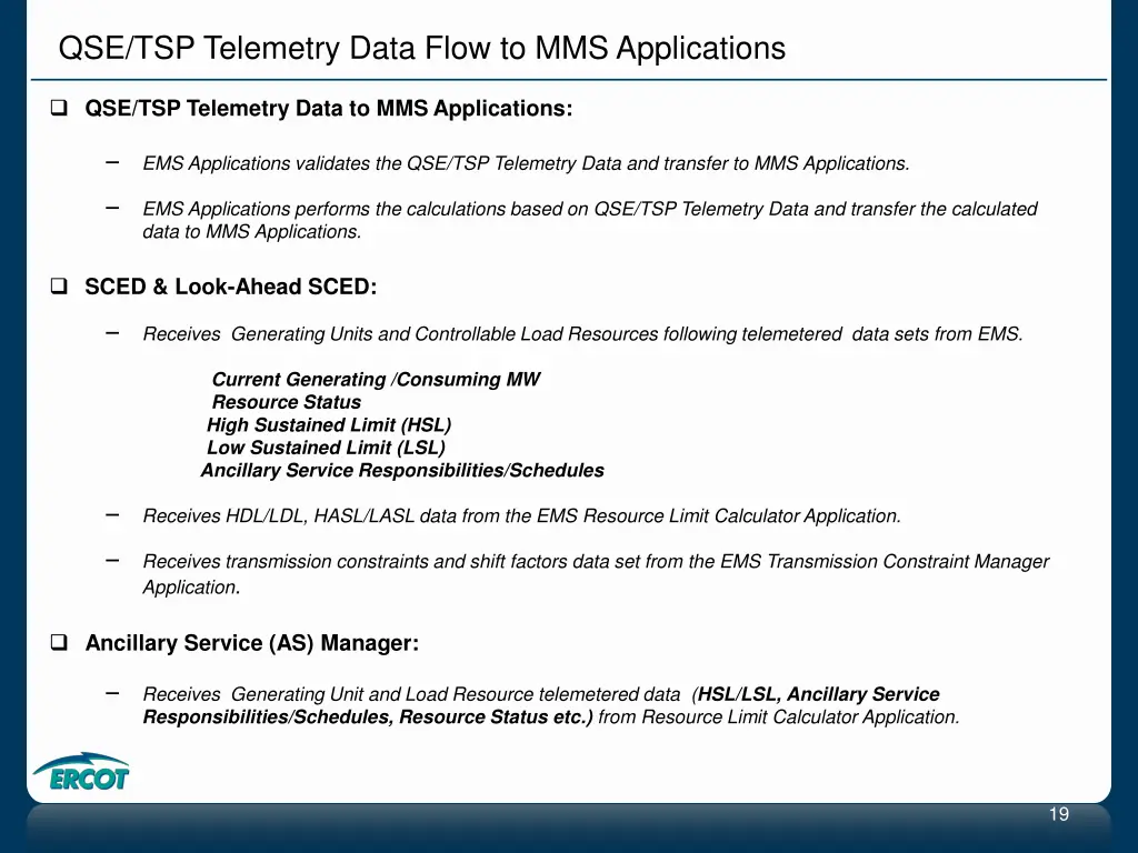 qse tsp telemetry data flow to mms applications