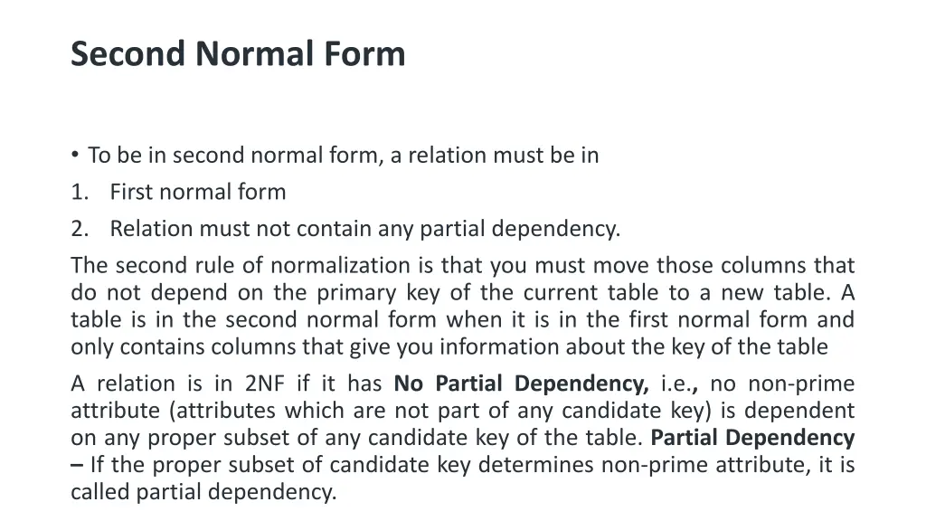 second normal form
