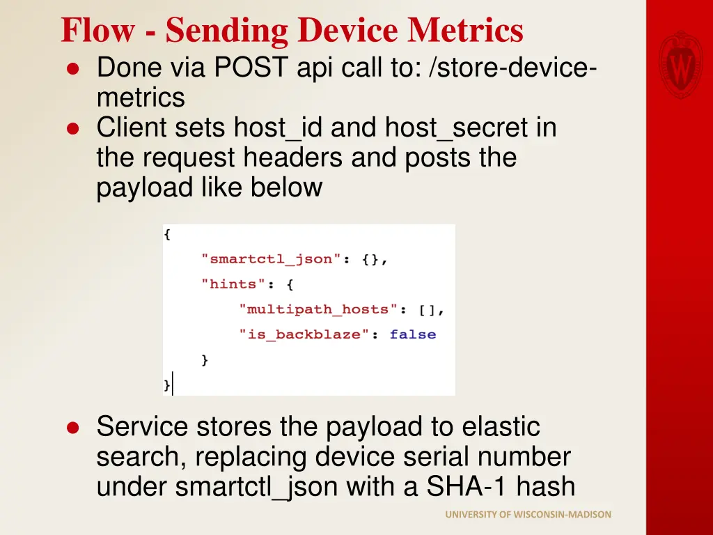flow sending device metrics done via post