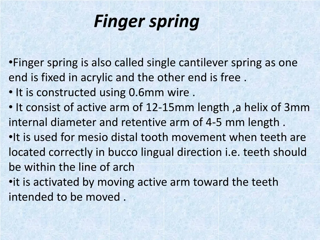 finger spring