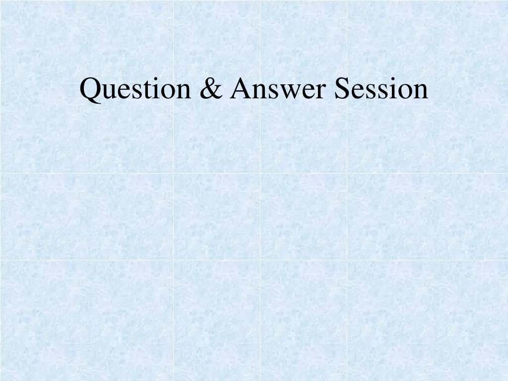 question answer session