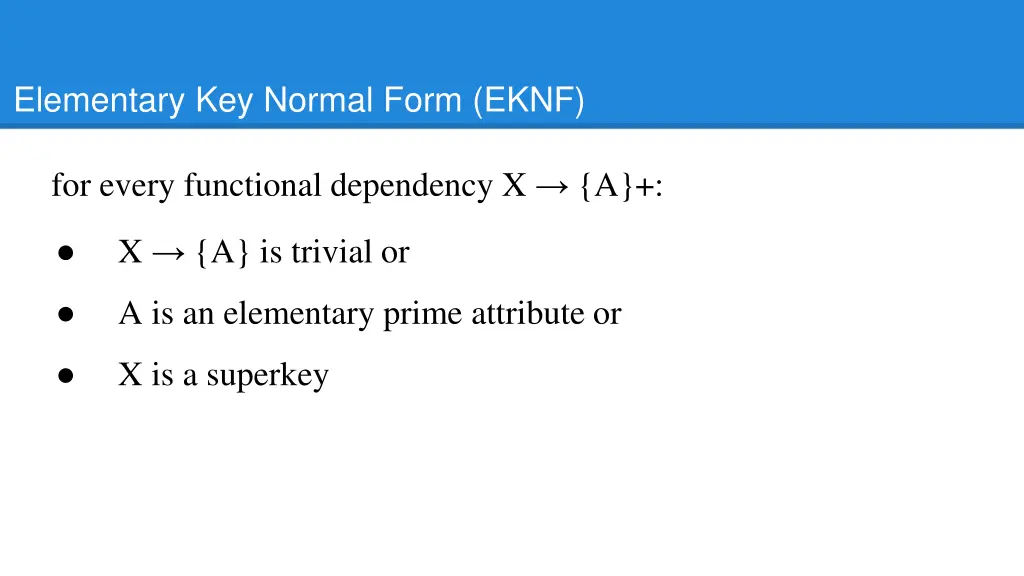 elementary key normal form eknf