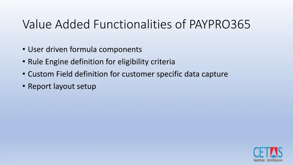 value added functionalities of paypro365