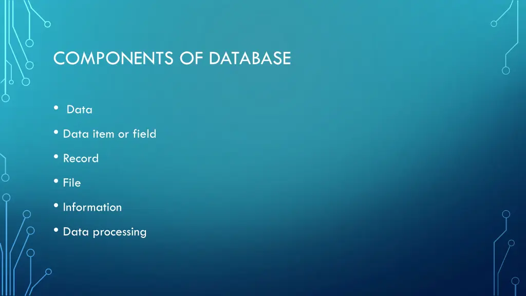 components of database