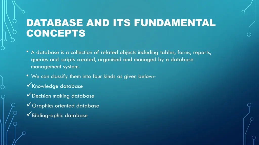 database and its fundamental concepts