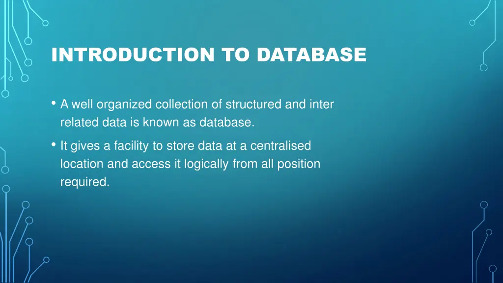introduction to database