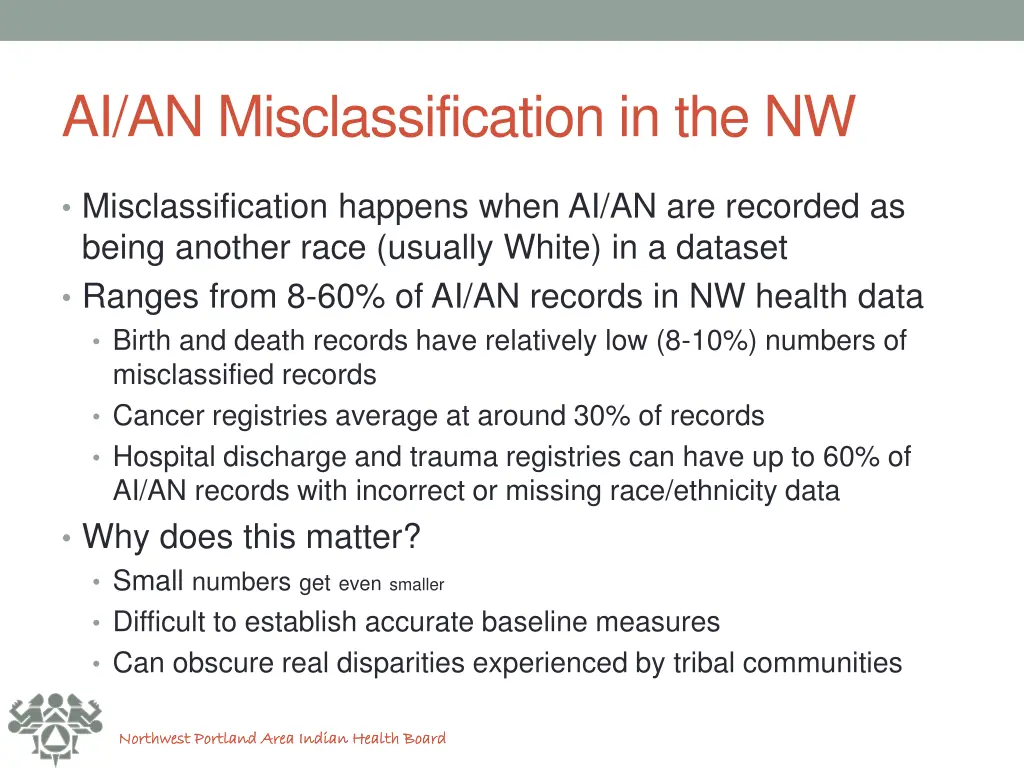 ai an misclassification in the nw