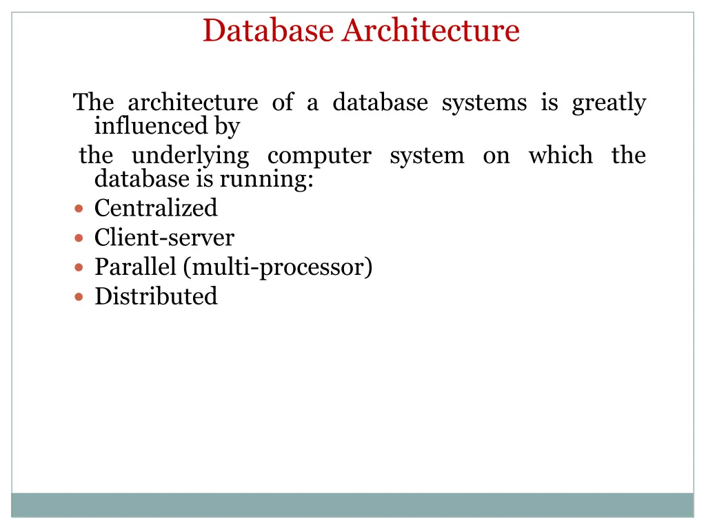 database architecture