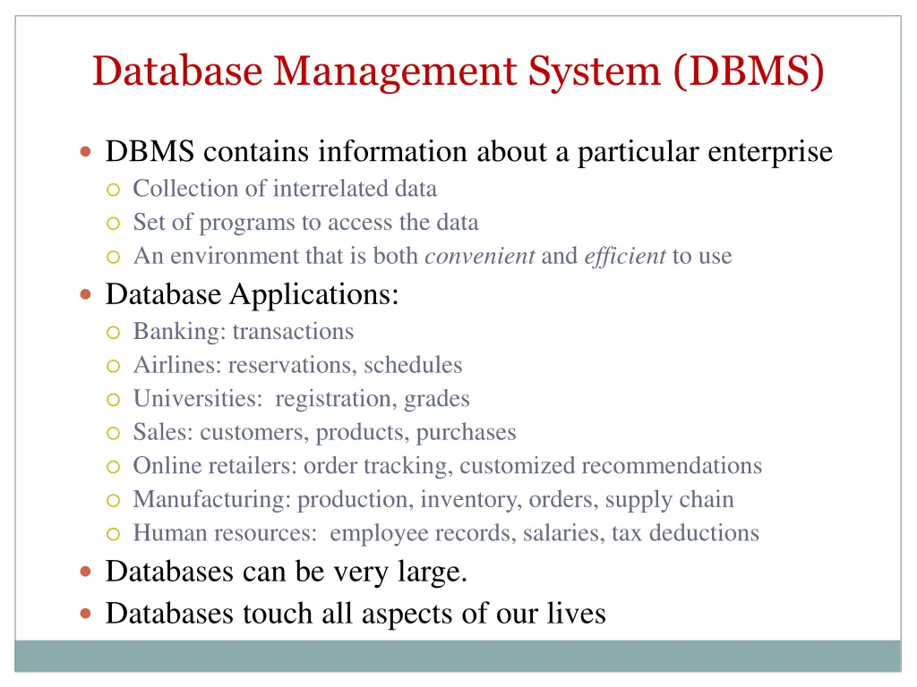 database management system dbms