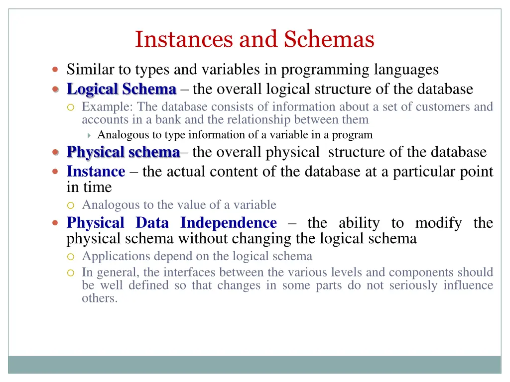 instances and schemas