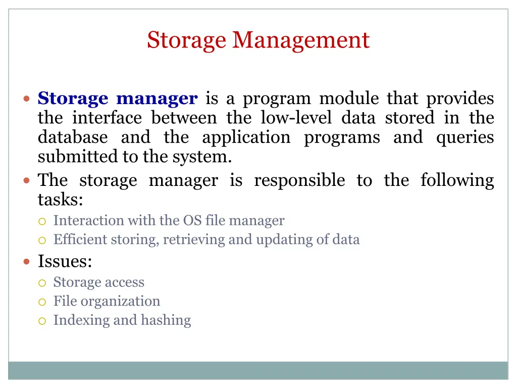 storage management