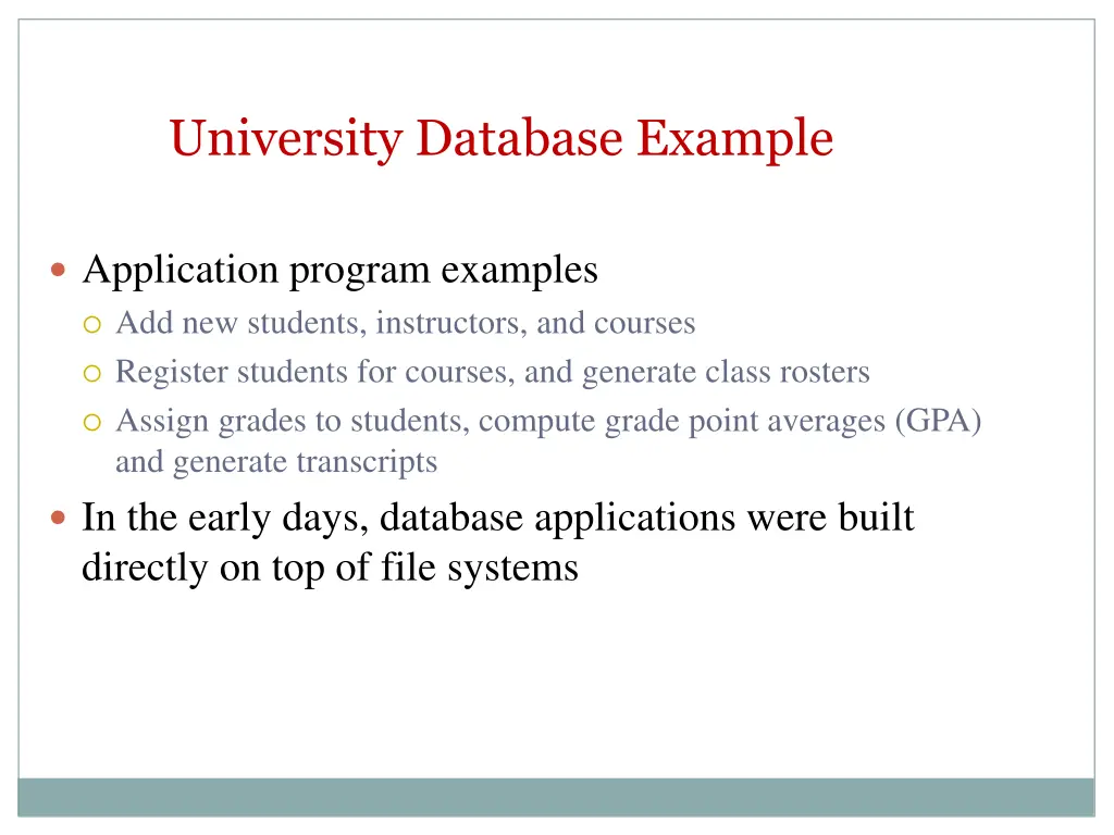 university database example