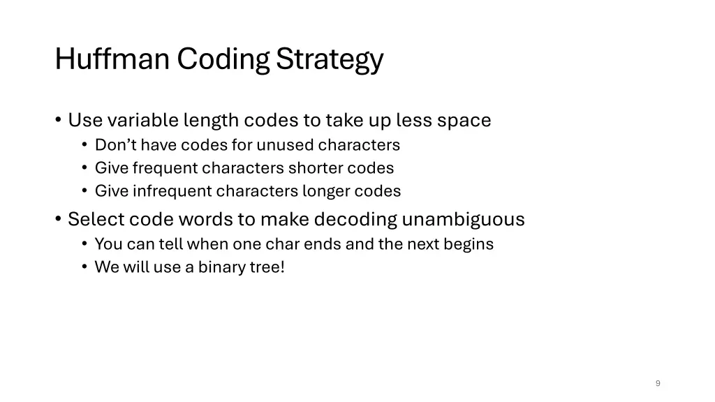 huffman coding strategy