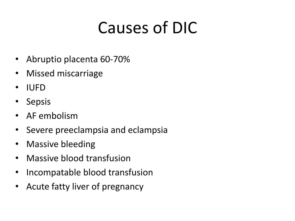 causes of dic
