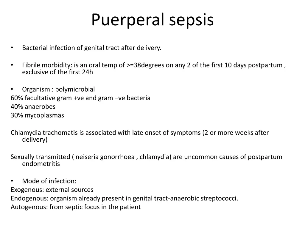 puerperal sepsis