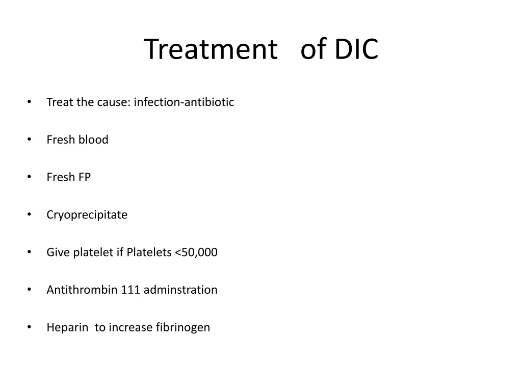 treatment of dic