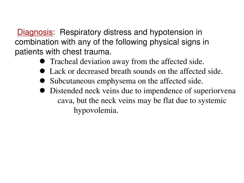 diagnosis respiratory distress and hypotension