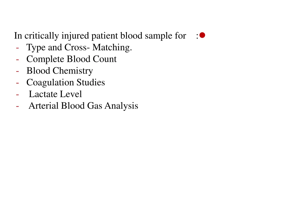 in critically injured patient blood sample