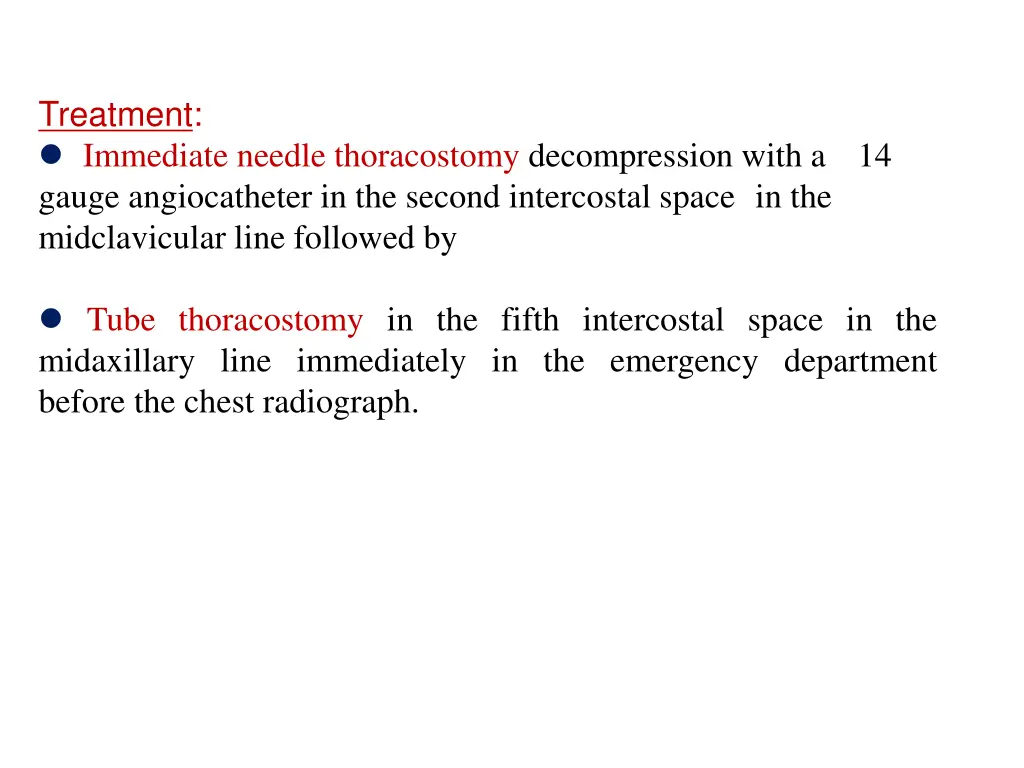 treatment immediate needle thoracostomy
