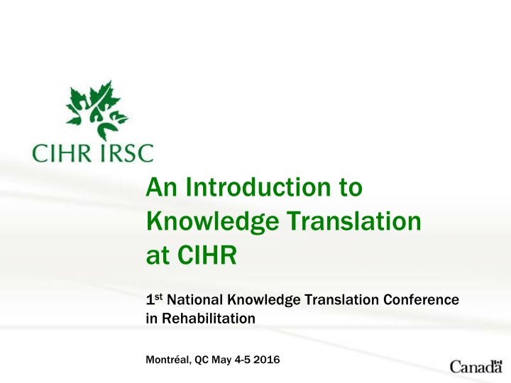 an introduction to knowledge translation at cihr
