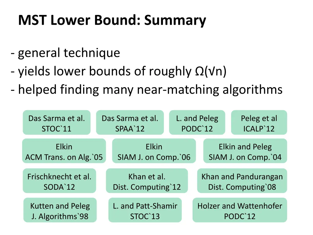 mst lower bound summary