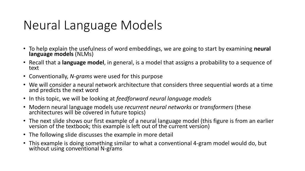 neural language models