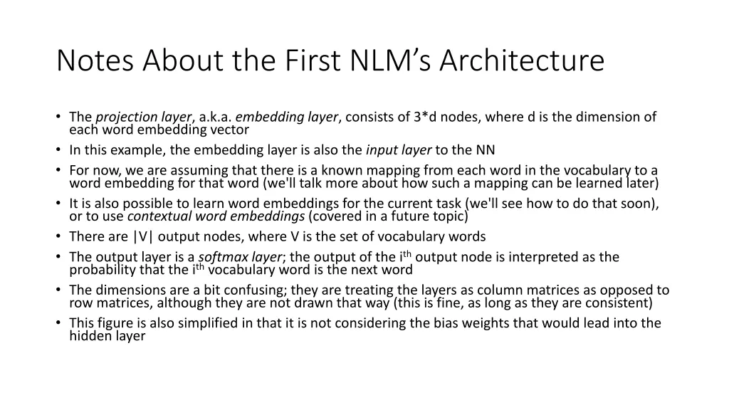 notes about the first nlm s architecture