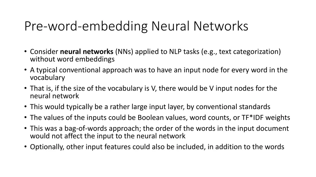 pre word embedding neural networks