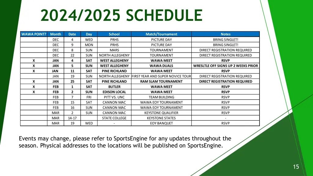 2024 2025 schedule