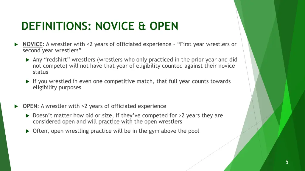 definitions novice open