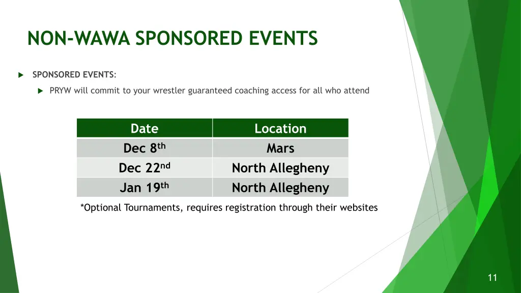 non wawa sponsored events
