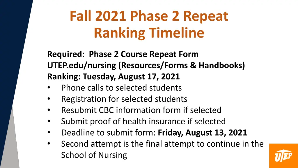 fall 2021 phase 2 repeat ranking timeline