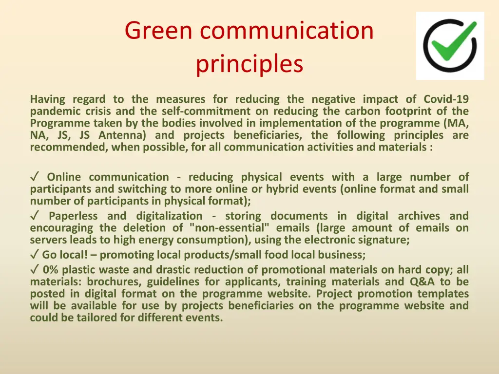 green communication principles